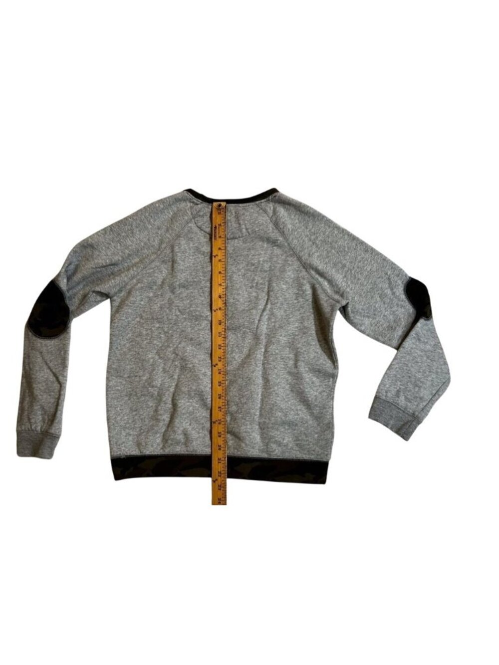 Joe's Jeans Womens Sweatshirt Lg Gray GreenCam Long Sleeve Elbow Patches Camo - Picture 2 of 6